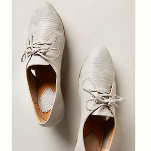 New Anthropologie Latigo oxfords grey leather 7.5